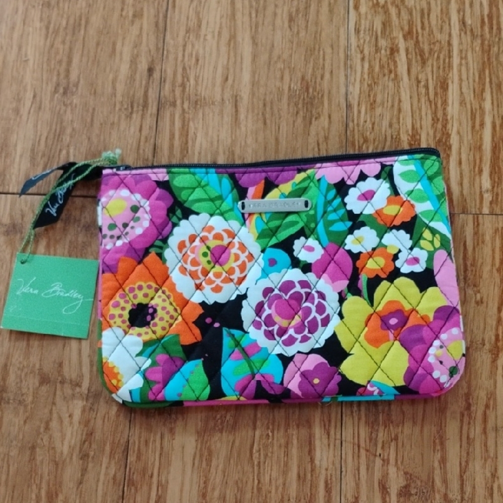 NWT Vera Bradley Va Va Bloom Multicolor Floral Quilted Pouch